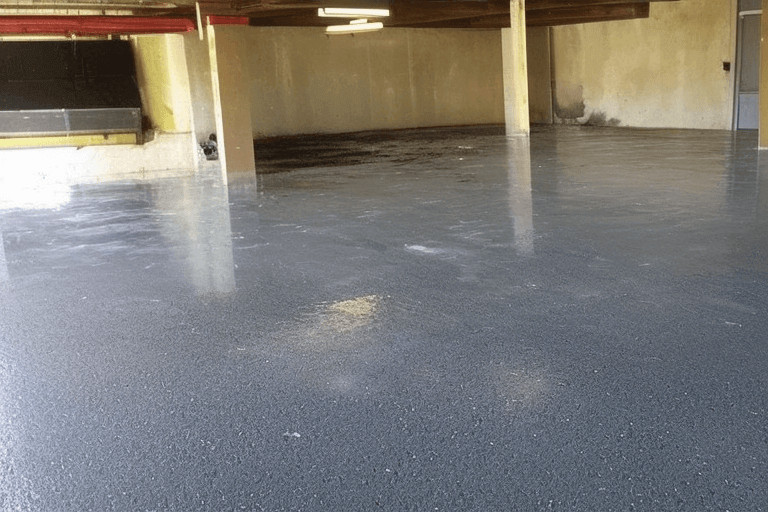How do you remove oil from concrete garage floor