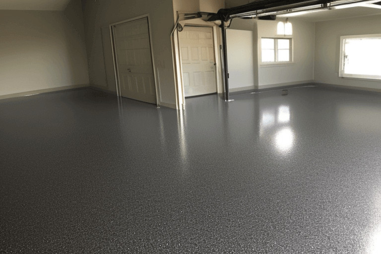 How do you apply epoxy paint to garage floor