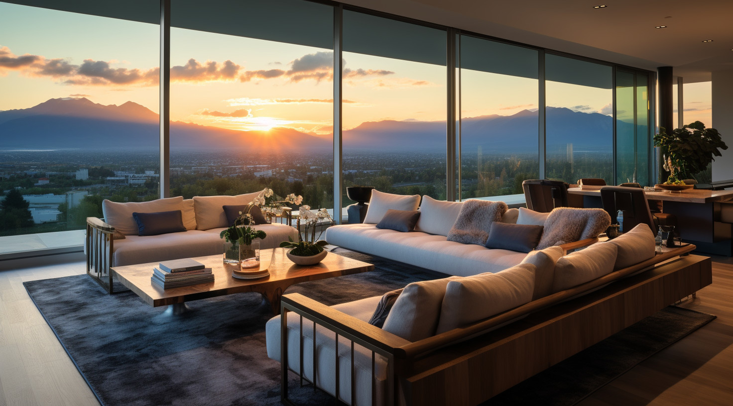 Bespoke luxury living room with contemporary furniture