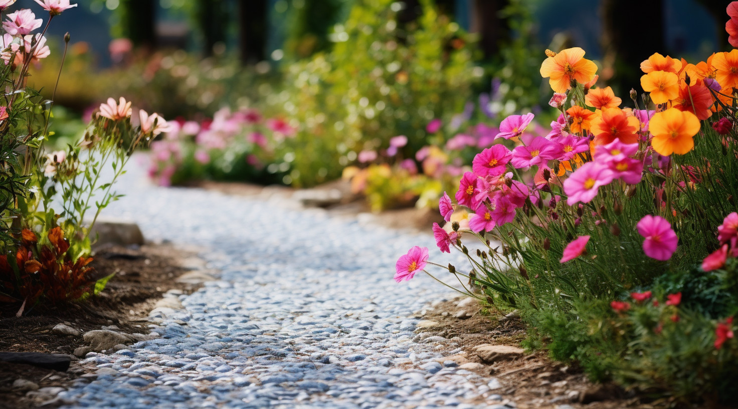 Gravel Pathway Enhancing Gardens