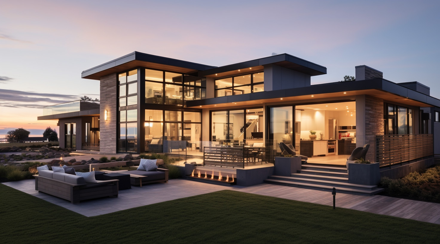 Modern energy-efficient home exterior