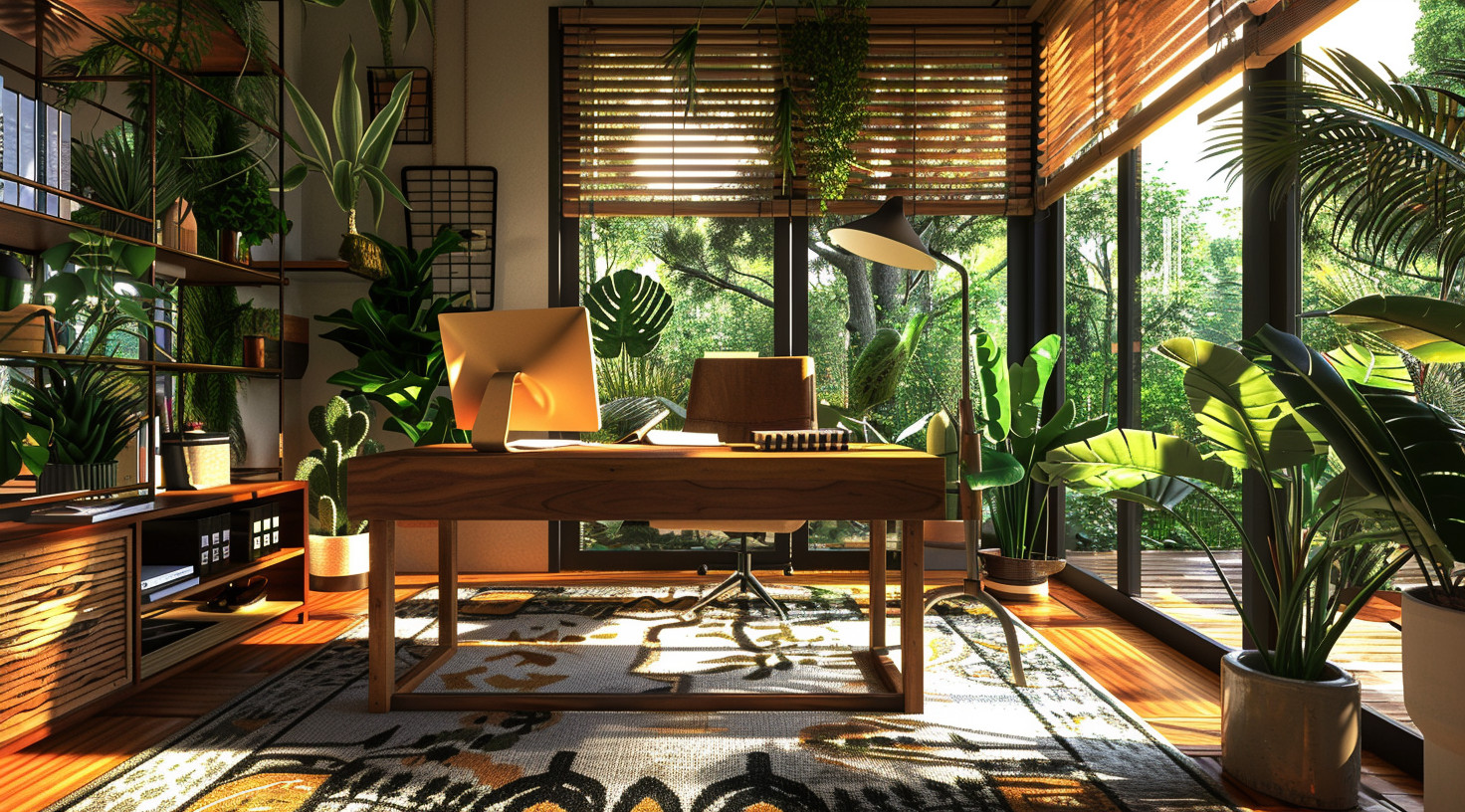 Stylish Biophilic Workspace